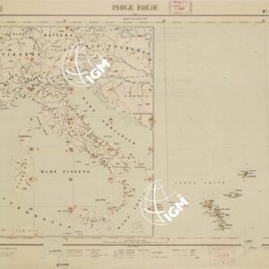 CARTA D'ITALIA CON LE INDICAZIONI DELLE CENTRALI PER LA PRODUZIONE DI ENERGIA ELETTRICA, ESISTENTI ED IN COSTRUZIONE A TUTTO L´ANNO 1920 - Foglio 29 ISOLE EOLIE
