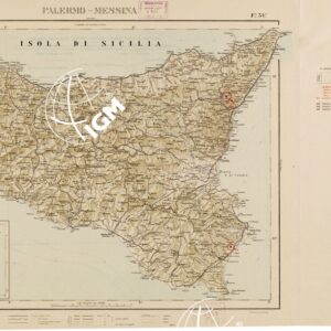 CARTA D'ITALIA CON LE INDICAZIONI DELLE CENTRALI PER LA PRODUZIONE DI ENERGIA ELETTRICA, ESISTENTI ED IN COSTRUZIONE A TUTTO L´ANNO 1920 - Foglio 34 PALERMO MESSINA