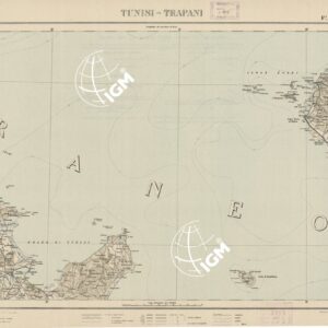 CARTA D'ITALIA CON LE INDICAZIONI DELLE CENTRALI PER LA PRODUZIONE DI ENERGIA ELETTRICA, ESISTENTI ED IN COSTRUZIONE A TUTTO L´ANNO 1920 - Foglio 33 TUNISI-MESSINA