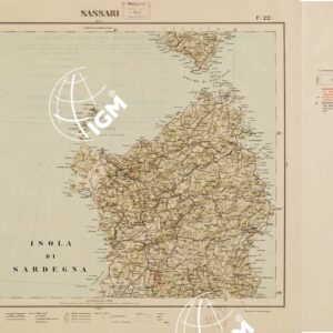 CARTA D'ITALIA CON LE INDICAZIONI DELLE CENTRALI PER LA PRODUZIONE DI ENERGIA ELETTRICA, ESISTENTI ED IN COSTRUZIONE A TUTTO L´ANNO 1920 - Foglio 22 SASSARI