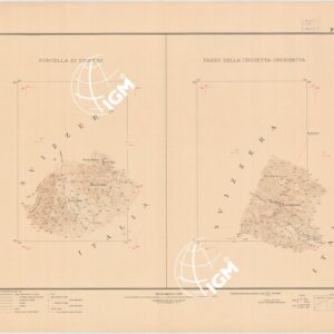 CARTA DELLA LINEA DI CONFINE E ZONE LIMITROFE SETTORE PIZ-LAT CIMA GARIBALDI - CONFINE ITALO SVIZZERO - Foglio 4 FORCELLA DI DENTRO - PASSO DELLA CROCETTA-CRUSCHETTA