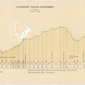 CARTA DELLA LINEA DI CONFINE E ZONE LIMITROFE SETTORE PIZ-LAT CIMA GARIBALDI - CONFINE ITALO SVIZZERO - SEZIONE 3°