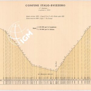 CARTA DELLA LINEA DI CONFINE E ZONE LIMITROFE SETTORE PIZ-LAT CIMA GARIBALDI - CONFINE ITALO SVIZZERO - SEZIONE 4°