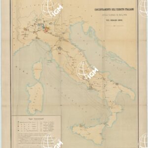 TEATRO DELLA GUERRA - CONCENTRAMENTO DELL'ESERCITO ITALIANO SULL´ADDA E SUL PO´ NEL MAGGIO 1866 - Tavola I