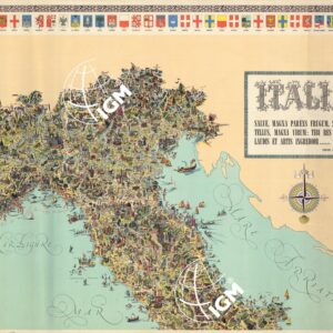 ITALIA (CARTA FIGURATA) CON STEMMI DELLE PROVINCIE E COSTUMI REGIONALI - Foglio 1