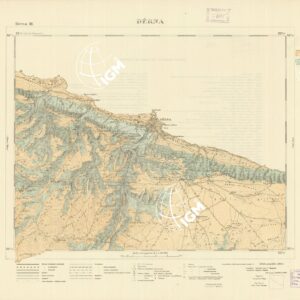 CARTA TOPOGRAFICA DELLA CIRENAICA ALLA SCALA DI 1:50.000 - DERNA III - Derna