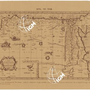 TRIPOLITANIA CIRENAICA ED EGITTO RIPRODUZIONE DELLE TAVOLE II, III E IIII DELL'ORBIS ANTIQUI DALL'ORIGINALE ESISTENTE NELLA BIBLIOTECA CORFINIANA -Tavola 3