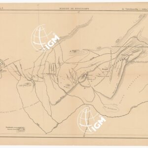 MISSION DE BONCHAMPS DE DJIBOUTI AU NIL BLANC D'APRES LES TRAVAUX DE M.RS L. BARTHOLIN, CH. MICHEL, FAIVRE ET M. POTTER. CARTE D'ENSEMBLE PAR CH. MICHEL SECOND DE LA MISSION 1897 - 1898 DESSIN DE J. HANSEN - Foglio 5 - Da Tadetchamalka a Addis Abeba