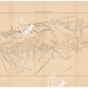 MISSION DE BONCHAMPS DE DJIBOUTI AU NIL BLANC D'APRES LES TRAVAUX DE M.RS L. BARTHOLIN, CH. MICHEL, FAIVRE ET M. POTTER. CARTE D'ENSEMBLE PAR CH. MICHEL SECOND DE LA MISSION 1897 - 1898 DESSIN DE J. HANSEN - Foglio 6 - Da Addis Abeba a Sayo