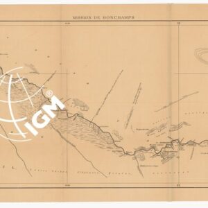 MISSION DE BONCHAMPS DE DJIBOUTI AU NIL BLANC D'APRES LES TRAVAUX DE M.RS L. BARTHOLIN, CH. MICHEL, FAIVRE ET M. POTTER. CARTE D'ENSEMBLE PAR CH. MICHEL SECOND DE LA MISSION 1897 - 1898 DESSIN DE J. HANSEN - Foglio 9 - Du Mont Henri Clochette au Sobat