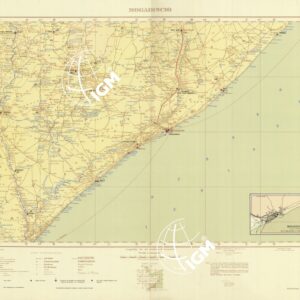 CARTA DELL'AFRICA ORIENTALE ITALIANA-TIPO AVIAZIONE ANNO 1938 - Foglio 13 - Mogadiscio
