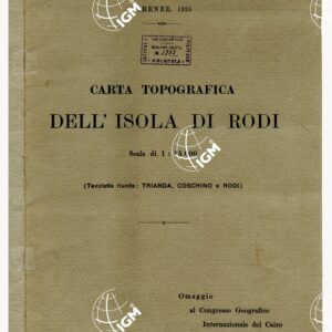 CARTA TOPOGRAFICA DELL'ISOLA DI RODI - I.G.M.