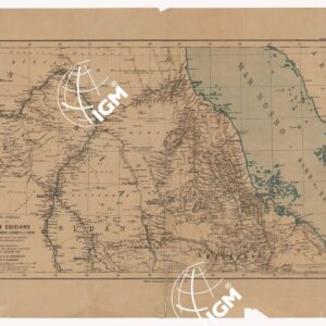 CARTA GENERALE DEL SUDAN EGIZIANO COLLE COSTE DEL MAR ROSSO DA SUAKIN FINO AD ASSAB SULLA BASE DEI NUOVI DATI GEODETICI DELLO STATO MAGGIORE EGIZIANO E COLL'INDICAZIONE DEGLI ITINERARI DEI PRINCIPALI VIAGGIATORI FINO A G. BIANCHI 1884.