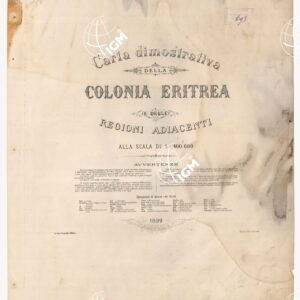 CARTA DIMOSTRATIVA DELLA COLONIA ERITREA E REGIONI ADIACENTI - TITOLO