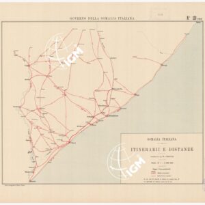 SOMALIA-ITALIANA. ITINERARI E DISTANZE. COMPILATA DA M. CHECCHI.
