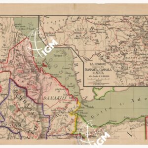 CARTA DEI POSSEDIMENTI ITALIANI IN AFRICA. ETIOPIA - ERITREA ED ABISSINIA - SOMALIA DEL PROF. G. DELLA VEDOVA - Foglio 2