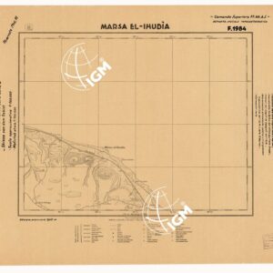CARTA DELLA CIRENAICA :SUD DEL BENGASI - SIRTICA - CIRENAICA CENTRO ORIENTALE - MARSA EL IHUDIA F 1984