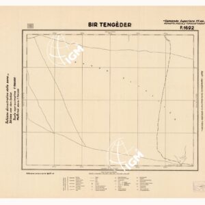 CARTA DELLA CIRENAICA :SUD DEL BENGASI - SIRTICA - CIRENAICA CENTRO ORIENTALE - BIR TENGEDER F 1692