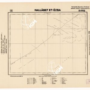 CARTA DELLA CIRENAICA :SUD DEL BENGASI - SIRTICA - CIRENAICA CENTRO ORIENTALE - HALLABET ET - EZBA F 1792