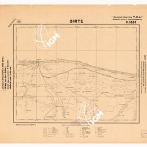 CARTA DELLA CIRENAICA :SUD DEL BENGASI - SIRTICA - CIRENAICA CENTRO ORIENTALE - SIRTE F 1881