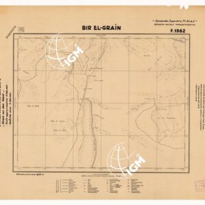 CARTA DELLA CIRENAICA :SUD DEL BENGASI - SIRTICA - CIRENAICA CENTRO ORIENTALE - BIR EL-GRAIN F 1982