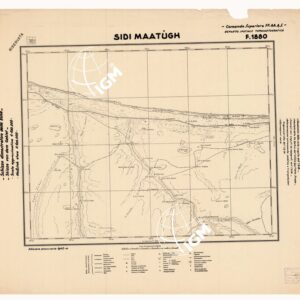 CARTA DELLA CIRENAICA :SUD DEL BENGASI - SIRTICA - CIRENAICA CENTRO ORIENTALE - SIDI MAATUGH F 1880