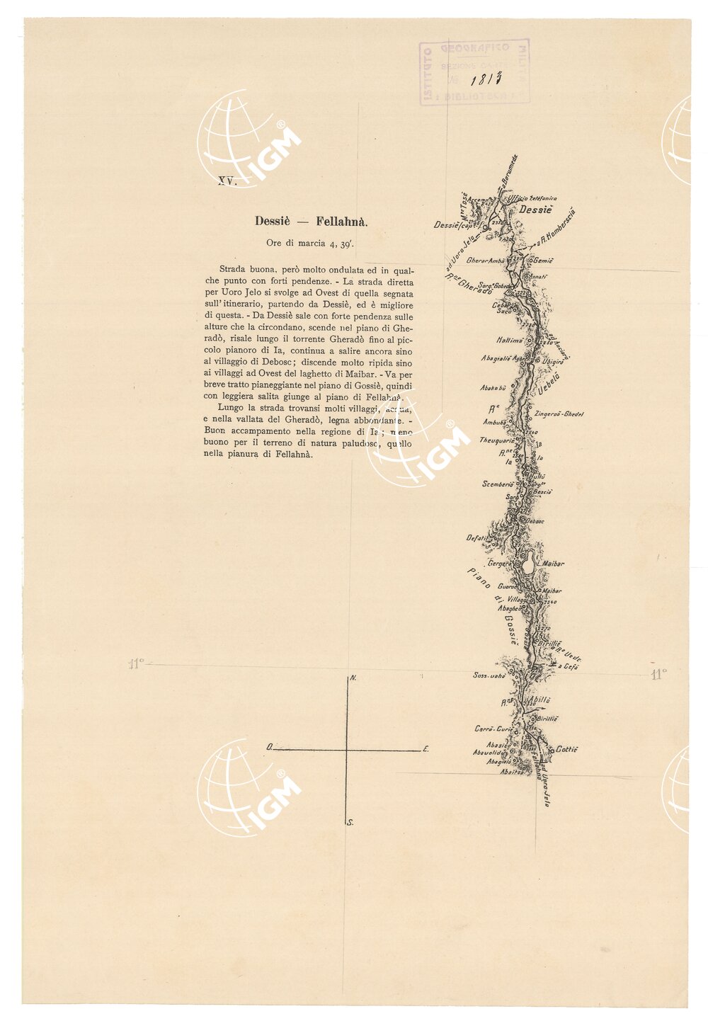 ITINERARIO DESSIE FELLAHNA TAVOLA XV