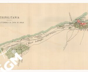 CARTA DIMOSTRATIVA DELLA TRIPOLITANIA E CIRENAICA -Tavola II TRIPOLITANIA  Tav. 3 più piantina
ZONA LITTORANEA DA ZAVIA AD ARGUB