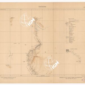 CARTA ITINERARIA DELLA SPEDIZIONE DI S.A.R. LUIGI DI SAVOIA DUCA DEGLI ABRUZZI PER L'ESPLORAZIONE DELLO UABI-UEBI SCEBELI 1928-1929 - Foglio 1 HADAMA