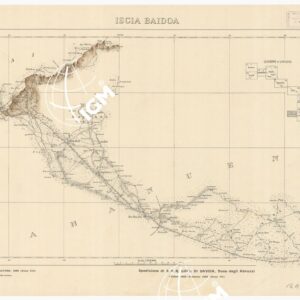CARTA ITINERARIA DELLA SPEDIZIONE DI S.A.R. LUIGI DI SAVOIA DUCA DEGLI ABRUZZI PER L'ESPLORAZIONE DELLO UABI-UEBI SCEBELI 1928-1929 - Foglio 9 ISCIA BAIDOA
