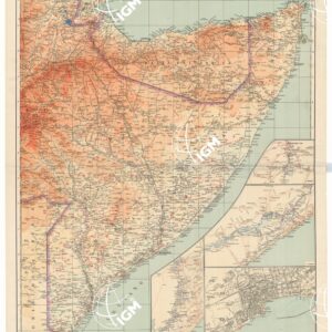 SOMALIA - CARTA DIMOSTRATIVA FISICO POLITICA