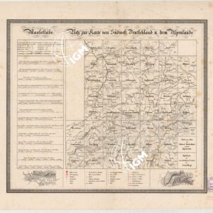 ATLAS VON SUDWEST DEUTSCHLAND UND DEN ALPENLANDE - QUADRO D'UNIONE - SEGNI CONVENZIONALI
