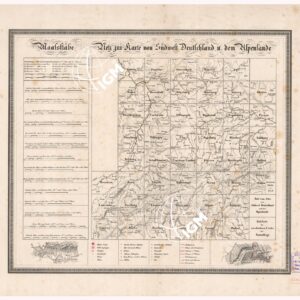 ATLAS VON SUDWEST DEUTSCHLAND UND DEN ALPENLAND - QUADRO D'UNIONE 50