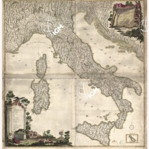 ITALIA CIOE' TUTTE LE GRANDI E PICCOLE SOVRANITA'E REPUBBLICHE D'ITALIA DIVISE NELLI NUOVI LORO CONFINI, COMPRESE LE STRADE PUBBLICHE, LE STAZIONI DI POSTA E LE LORO DISTANZE