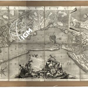 LAGUNA VENETA. MAPPA TOPOGRAFICA IN CUI A VENTI, E MISURE DIMOSTRASI IL CIRCONDARIO DELLA LAGUNA VENETA, CON TUTTE, LE ADDIACENTI RESPETIVE VALLI IN ESSA CONTENUTE