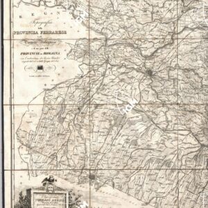 TOPOGRAFIA DELLA PROVINCIA FERRARESE DELLA PIANURA BOLOGNESE E DI UNA PARTE DELLE PROVINCIE DI ROMAGNA CON L'INDICAZIONE DEI LAVORI IDRAULICI ESEGUITI DAL 1767 A TUTTO GIUGNO DEL 1825.