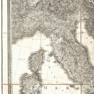 L'ITALIA DI GIO. ANTONIO RIZZI-ZANNONI IN QUATTRO FOGLI IMPERIALI CON L'AGGIUNTA DEI LUOGHI E LE STRADE POSTALI. PUBBLICATA DA GIO. VALERIO PASQUALI ALL'ILL.MO SIG. A. B. DANIELE DR. FRANCESCONI, ECC. VENEZIA MDCCCVI.