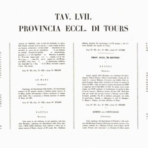 L'Atlante del Petri - Parte II Tavole LVII - PROVINCIA ECCLESIASTICA DI TOURS E RENNES IN FRANCIA.