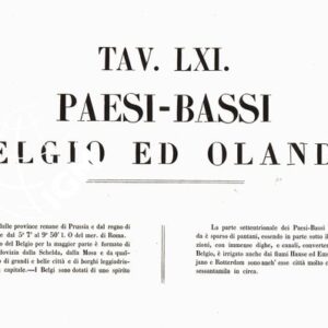 L'Atlante del Petri. - Parte II Tavole LXI - CIRCROSCRIZIONE DELLE PROVINCIE ECCLESIASTICHE E DIOCESI NEI REGNI DEL BELGIO, ED OLANDA.