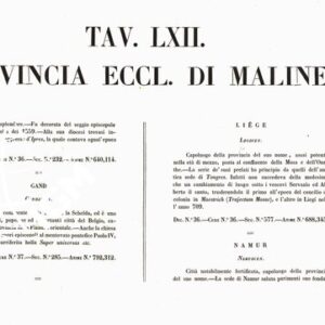 L'Atlante del Petri - Parte II Tavole LXII - PROVINCIA ECCLESIASTICA DI MALINES NEL BELGIO.