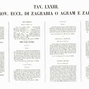 L'Atlante del Petri - Parte II Tavole LXXIII - PROVINCE ECCLESIASTICHE DI ZAGABRIA E DI ZARA NELL'IMPERO AUSTRIACO.