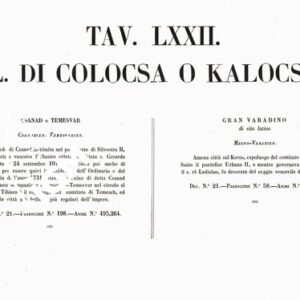 L'Atlante del Petri - Parte II Tavola LXXII - PROVINCIA ECCLESIASTICA DI KALOCSA IN UNGHERIA.
