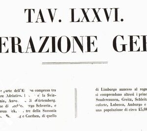 L'Atlante del Petri - Parte II Tavole LXXVI -CIRCOSCRIZIONE DELLE PROVINCE ECCLESIASTICHE DIOCESI E MISSIONI NELLA GERMANIA.