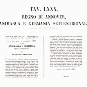 L'Atlante del Petri - Parte II Tavole LXXX - DIOCESI DI HILDESHEIM ED OSNABRUCK NEL REGNO DI ANNOVER VICARIATO APLICO DI DANIMARCA E GERMANIA SETTEN.LE.