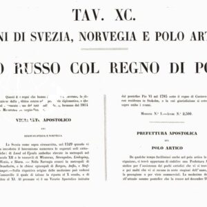 L'Atlante del Petri - Parte II Tavole XC - CIRCOSCRIZIONE DELLE PROVINCE ECCLESIASTICHE E DIOCESI NELL'IMPERO DI RUSSIA IN EUROPA VICARIATO APLICO DI SVEZIA NORVEGIA E PREFETTURA DEL POLO ARTICO.
