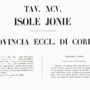 L'Atlante del Petri. - Parte II Tavola XCV -PROVINCIA ECCLESIASTICA DI CORFU' NELL'ISOLE JONIE.