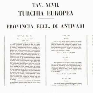 ATLANTE DEL PETRI - Parte II Tavola XCVII -PROVINCIA ECCLESIASTICA DI ANTIVARI E ARCIV.TO DI DURAZZO NELLA TURCHIA EUROPEA