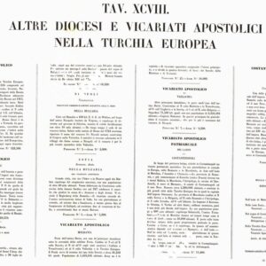 L'Atlante del Petri - Parte II Tavole XCVIII - ARCIVESCOVATO DI SCOPIA E VICARIATI APOSTOLICI NELLA TURCHIA EUROPEA