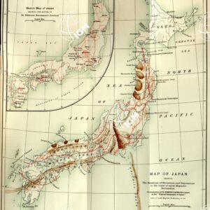 MAP OF JAPAN SHOWING THE ROUTES OF DR. EDMUND NAUMANN'S JOURNEY.