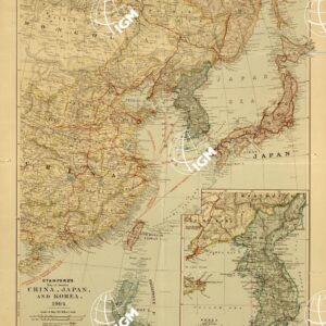 ASIA CARTE GENERALI - STANFORD'S - MAP OF EASTERN CHINA, JAPAN,UND KOREA
